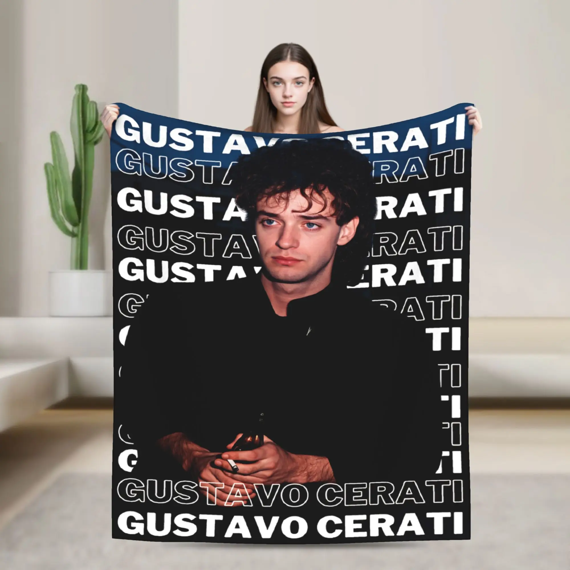 Warm Soft BlanketChildren Camping Gustavo Cerati Argentine Singer  Throw Blanket Flannel Bedspread For Bed Funny Sofa Cover