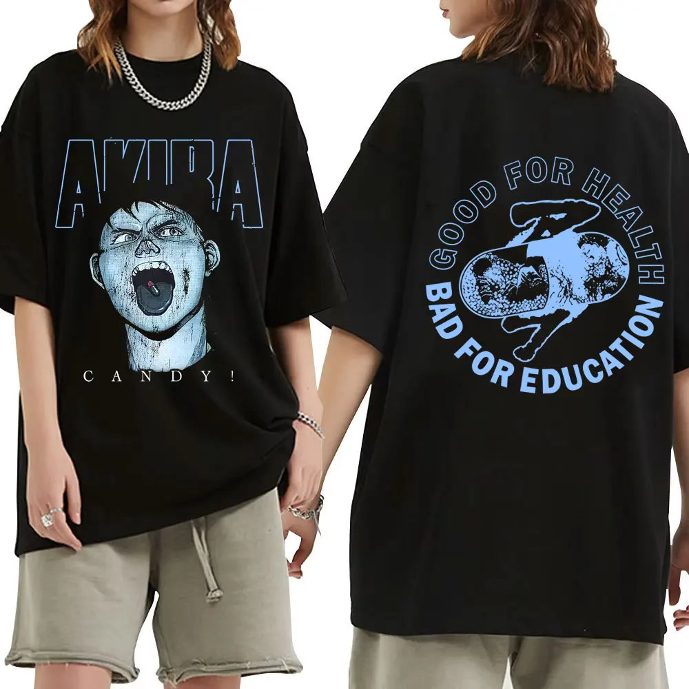 Anime Akira Print Hoodie Shima Tetsuo Graphic T-shirt Shotaro Kaneda Manga Printed T Shirts Men Women Oversized Cotton T-shirts