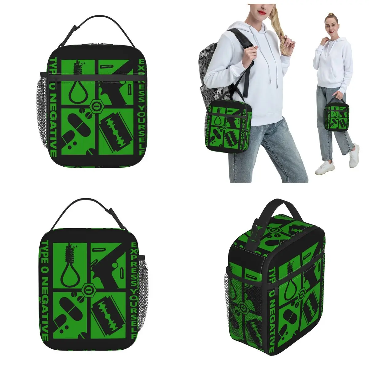 Express Yourself Type O Negative Thermal Insulated Lunch Bags Travel Portable Lunch Container Cooler Thermal Food Box