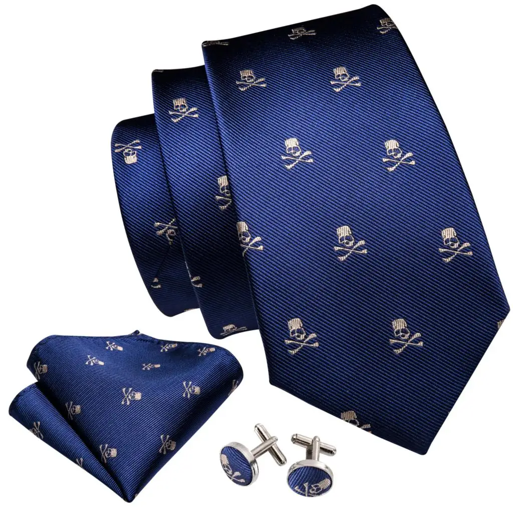 Barry.Wang Jacquard Animal Silk Men Tie Handkerchief Cufflink Set Novelty Necktie for Male Gift Wedding Business Party 30 Styles