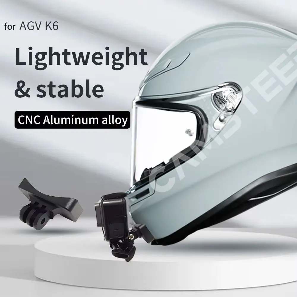 for AGV K6 Helmet Custom Aluminium Chin Mount for GoPro Hero 13 12 11 Insta360 X4 X3 Acepro DJI Action 5pro 4 Camera Accessories