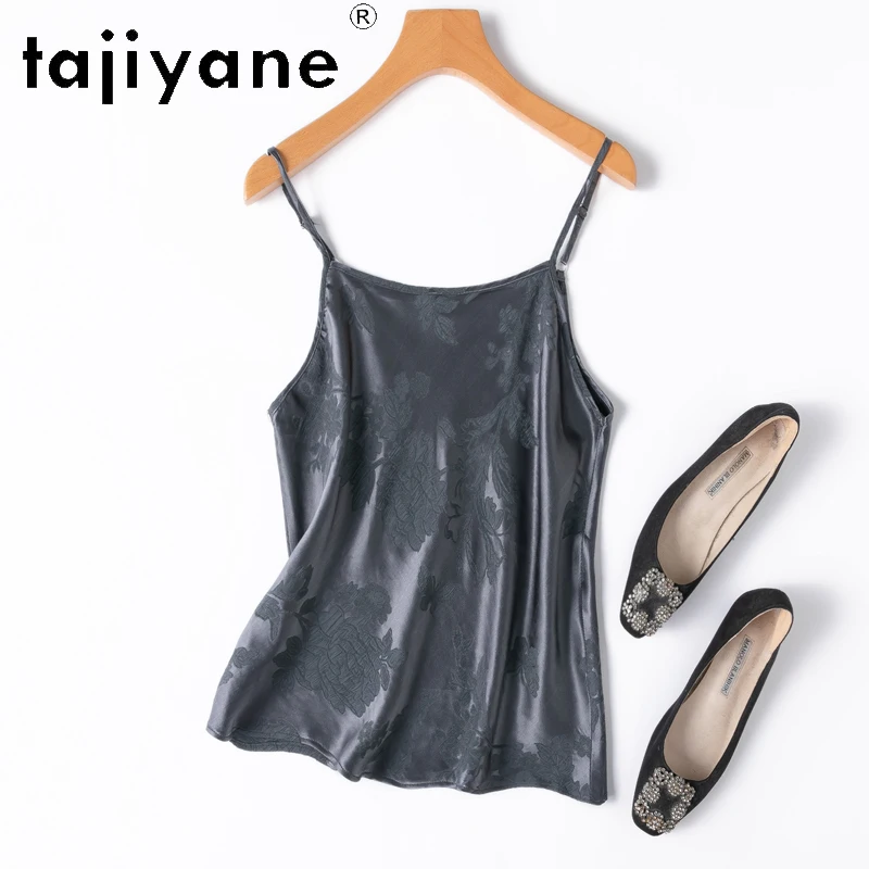 TAJIYANE 50% Mulberry Silk 30 Momme Tank Tops Women Sexy Top Women Clothing Camisole Fashion Summer Slim Fit Топ Женский 2024