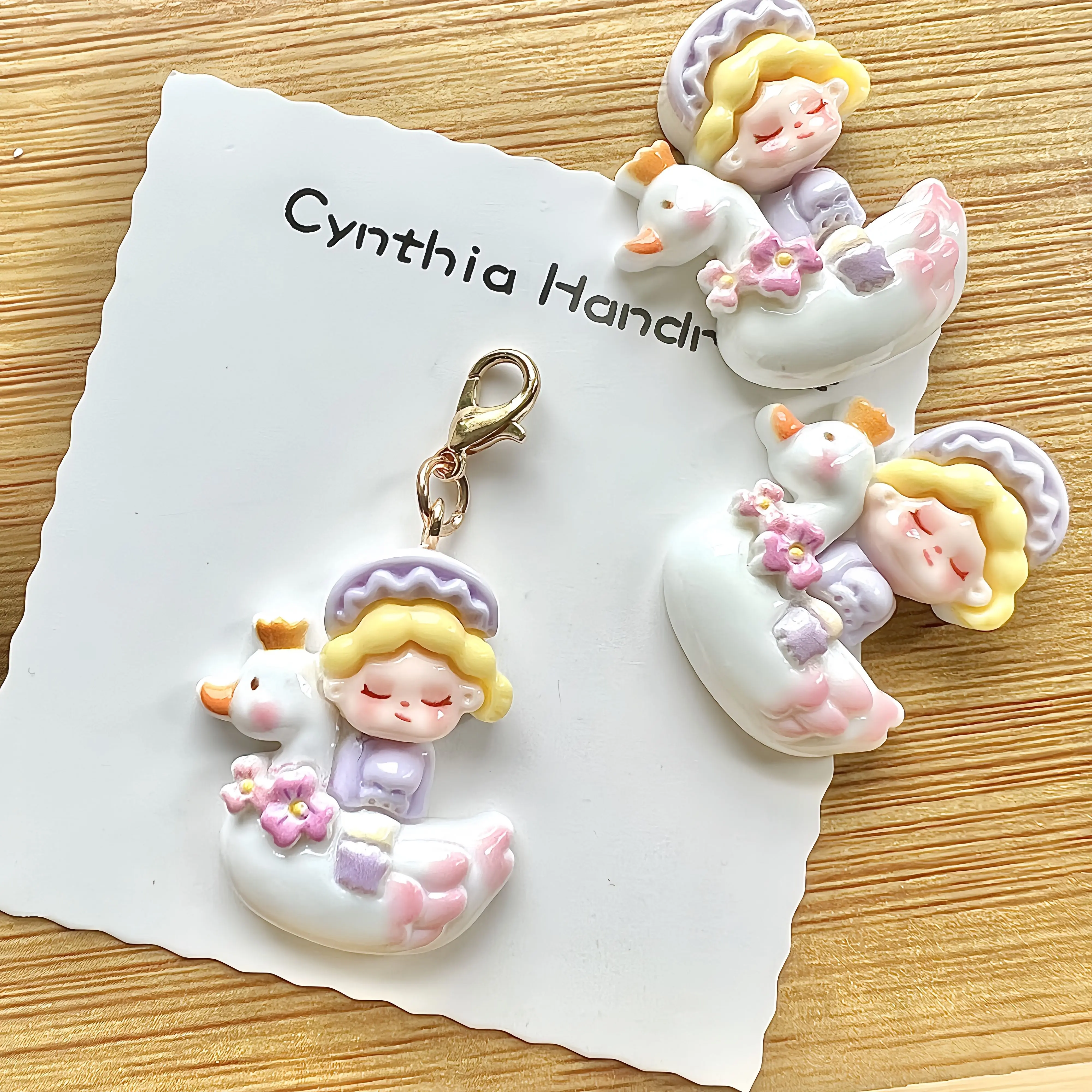 Unique Y2K Adorable Anime Swan Girl Keychains for Kids and Women, Perfect Bag Charms, Keyring Gifts, and Lanyard Accessories