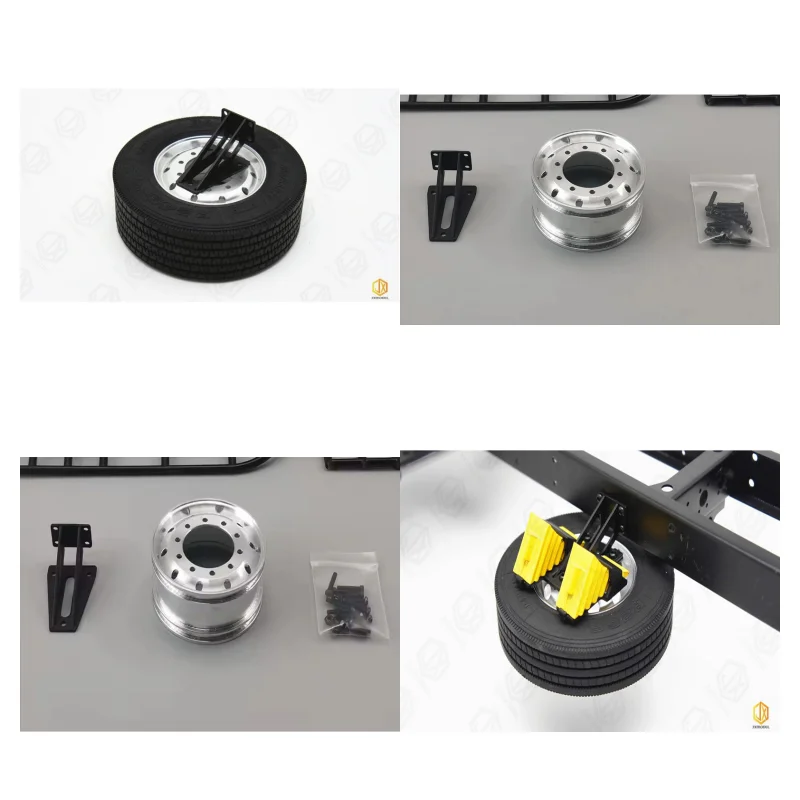 

Spare Tire Rack Kit-JXmodel Truck Model 1:14 Tractor Bucket Adaptation With Original Tires For Tamiya Lesu For Scania Parts