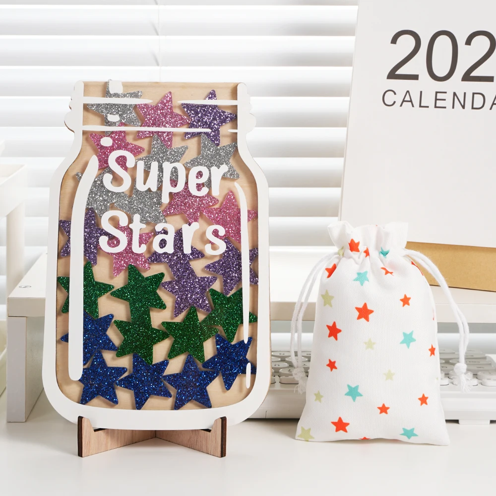 Rewards Jar Back To School With Glitter Star 25Tokens For Kids Responsibility Award Magnetic Incentive Classroom Chore Chart