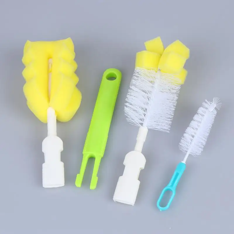 Bottle Cleaning Scrub Brush 360° No Dead Corner Nipple Cleaner Non Scratch for Baby Feeding Bottle Sippy Cup