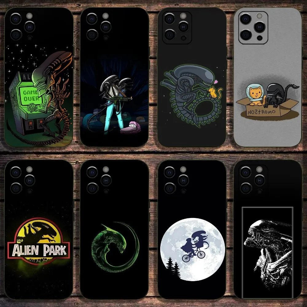 

Movie A-Alien X-Xenomorph Phone Case For Apple iPhone 15,14,13,12,11,Pro,X,XS,Max,XR,Plus,Mini Soft Black Cover