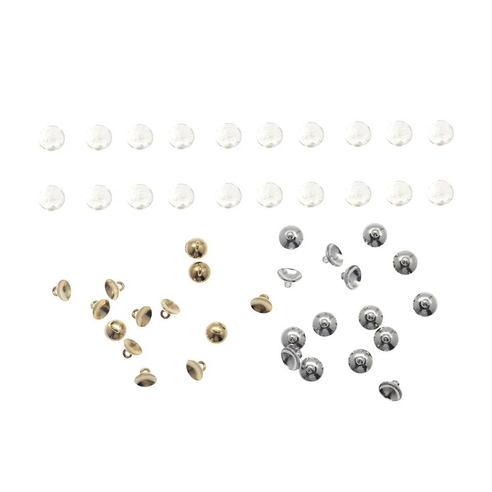 

100Pcs DIY Charm Pendant Set Crystal Ball Glass Pendants with Caps for Jewelry Making Crafts Accessory Kit DIY Pendant Charms