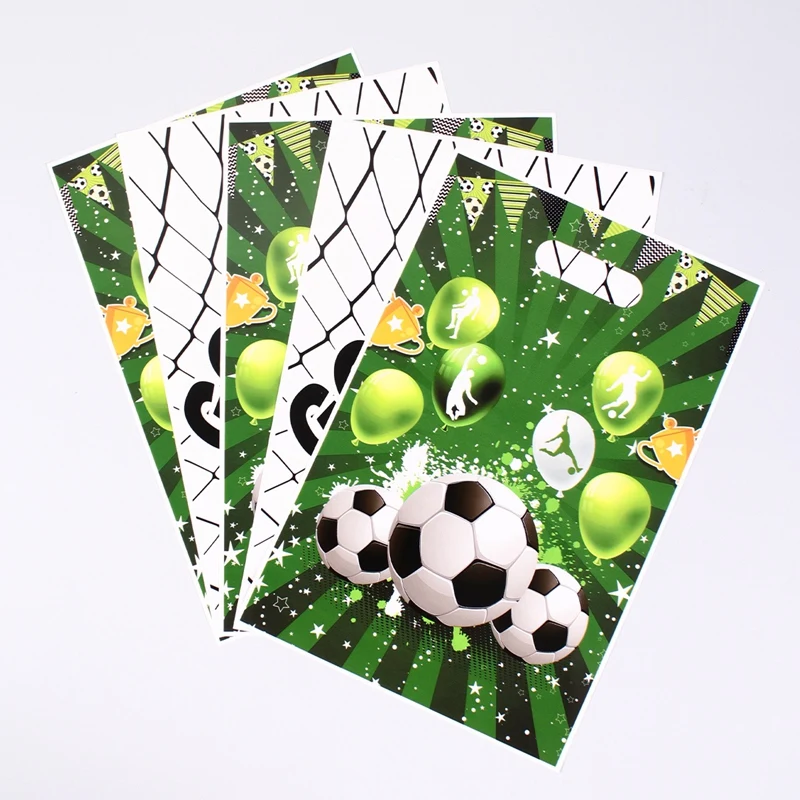 10/20/50 Stück Fußball-Geschenktüten aus Kunststoff, Fußball-Süßigkeitstüten, Fußball-Party-Geschenktüten für Team-Kinder, Sport-Thema, Geburtstagszubehör – Detail 2
