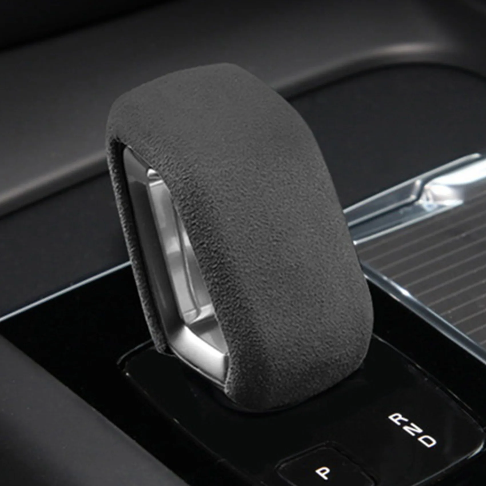 غطاء مقبض تغيير التروس من جلد الغزال ، ملصق تغيير المنتصف لوحدة التحكم Volvo XC60 S90 XC90 S60 V60 XC40 V90CC ، رمادي غامق ،