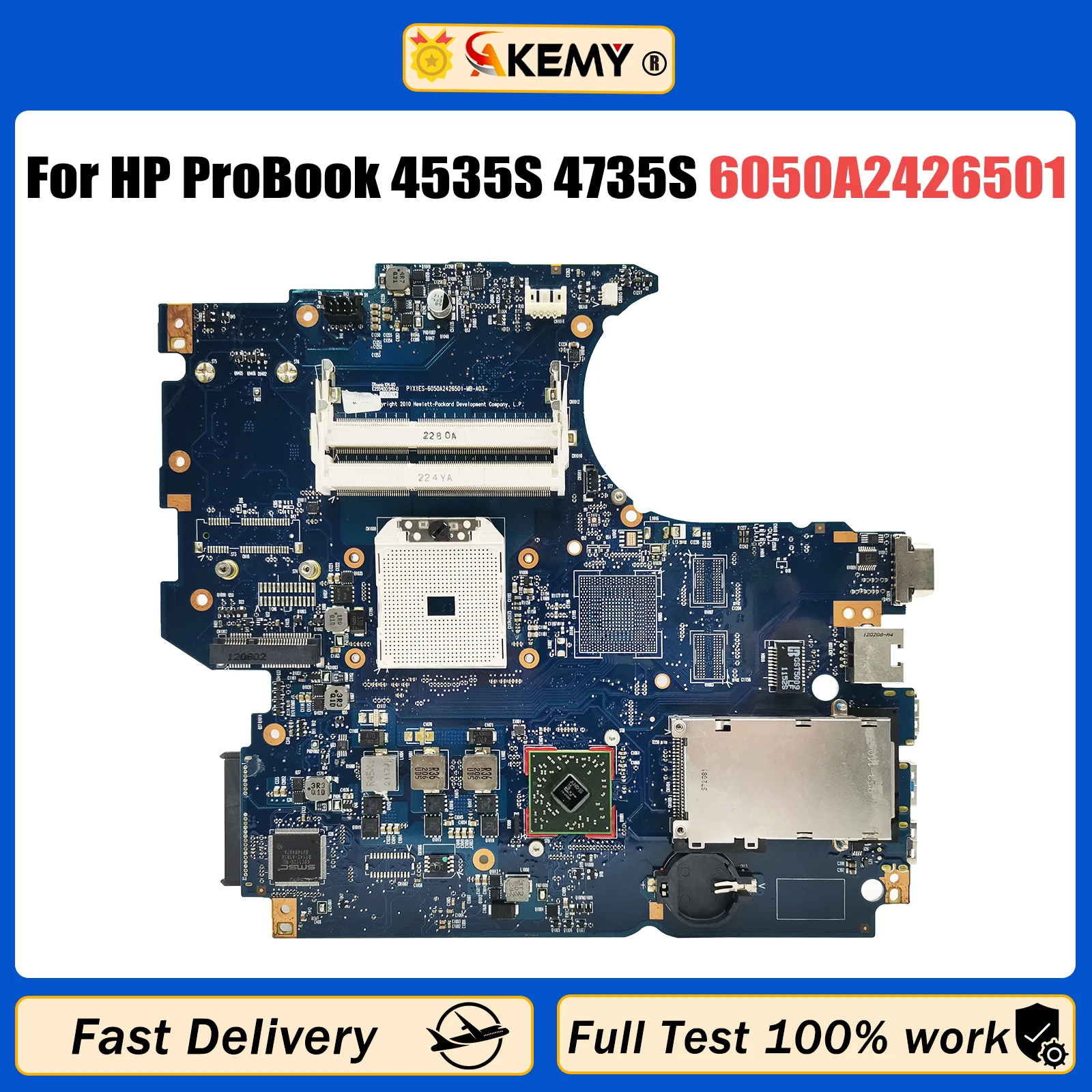 

AKEMY 6050A2426501 Mainboard For HP ProBook 4535S 4735S Laptop Motherboard 654308-001 DDR3 100% testing