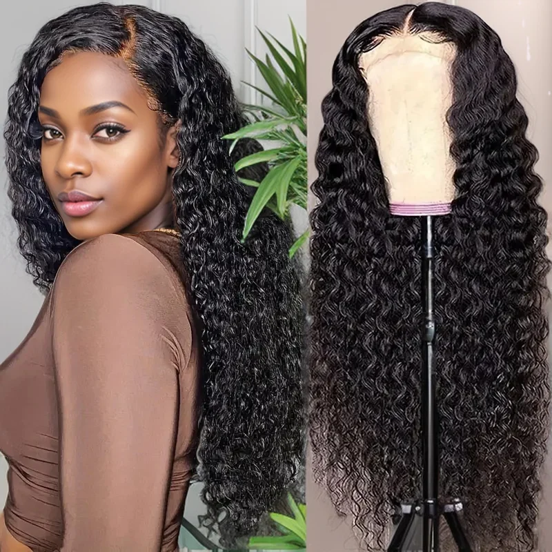 

5x5 Deep Wave Water Wave Brazilian Hair Wig 4x4 Glueless Wear Go Precut Lace Closure Curly Human Hair Wigs For Women Choice