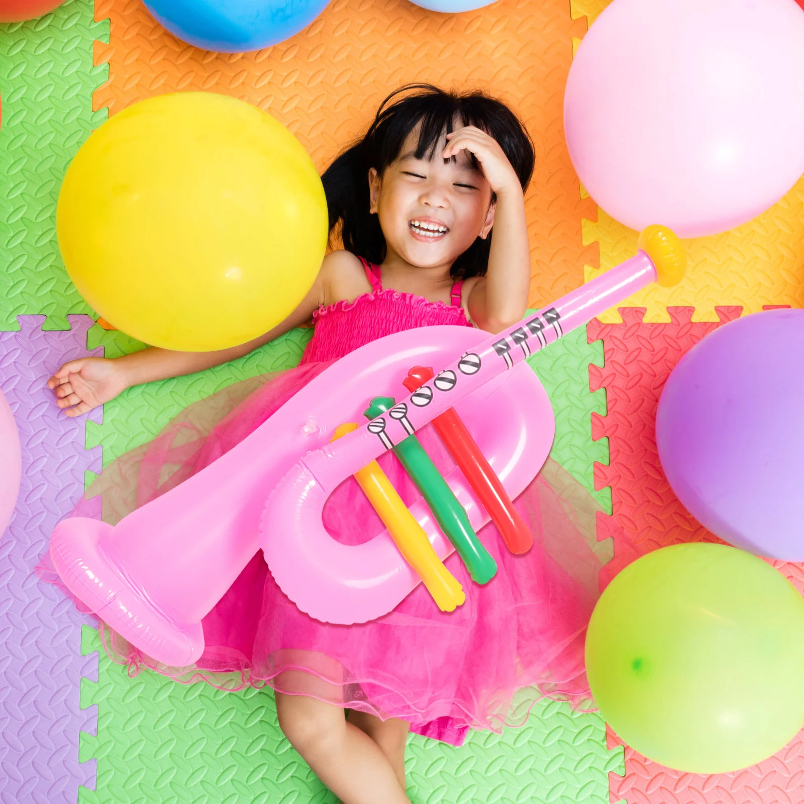 3 ชิ้นเครื่องดนตรีเป่าลม Rock Star Banjo อัตราเงินเฟ้อ Pvc ของเล่นเด็ก Party Supplies