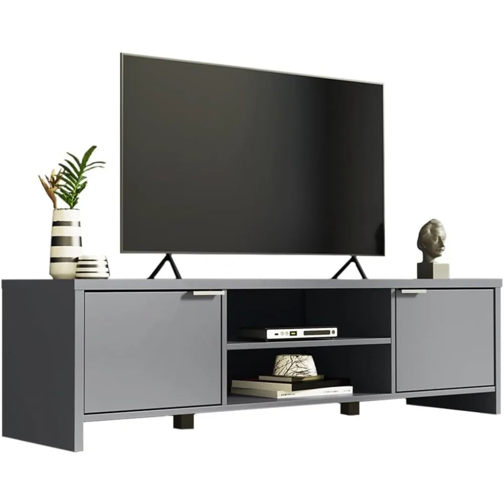 

Madesa TV Stand with Cabinet Storage and Open Shelves for 55, 65 Inch Media Storage Gaming Media Console Living Room