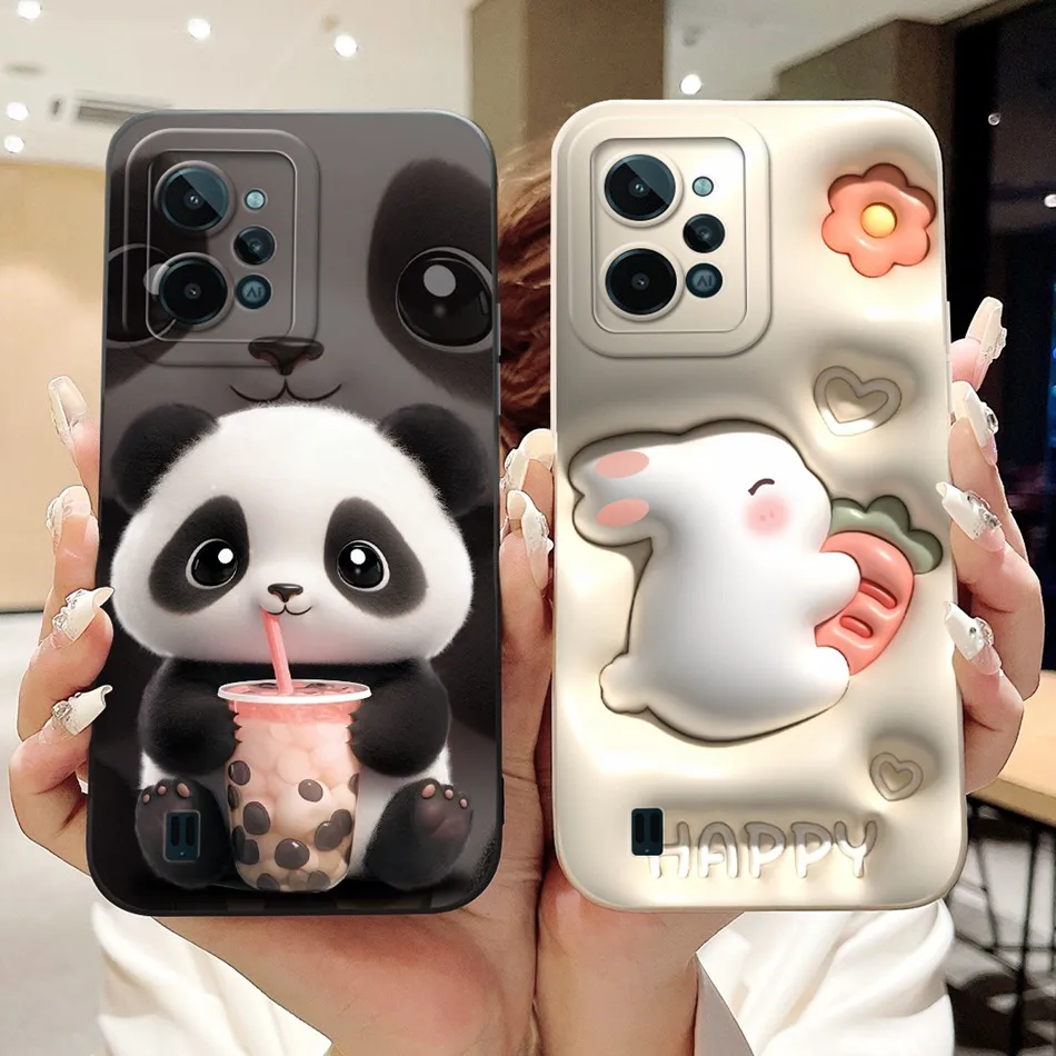 For Realme C31 Case RealmeC31 C 31 4G RMX3501 2022 Cute Cartoon Camera Protective Shockproof Soft Silicon Phone Cases