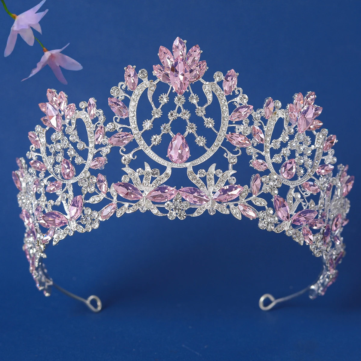 Fashion Crystal Rhinestone Bridal Wedding Hair Accessories For Women Princess Queen Big Tiaras And Crown Hair Jewelry image 5