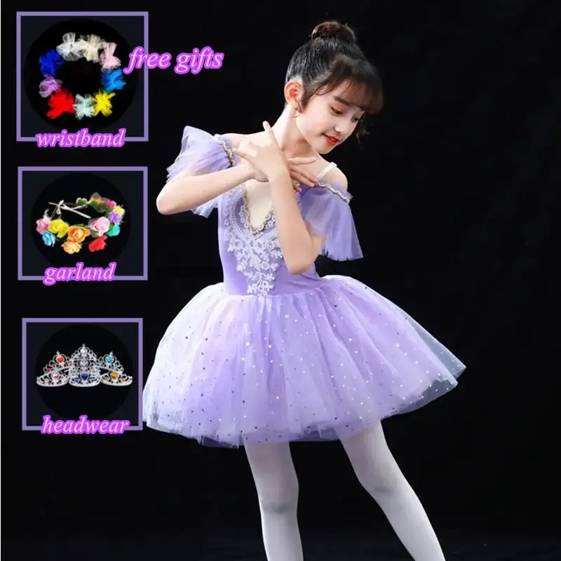 زي الباليه الاحترافي للأطفال ، فستان توتو راقصة الباليه الكلاسيكي للفتيات ، أداء رقص الأميرة ، الدانتيل