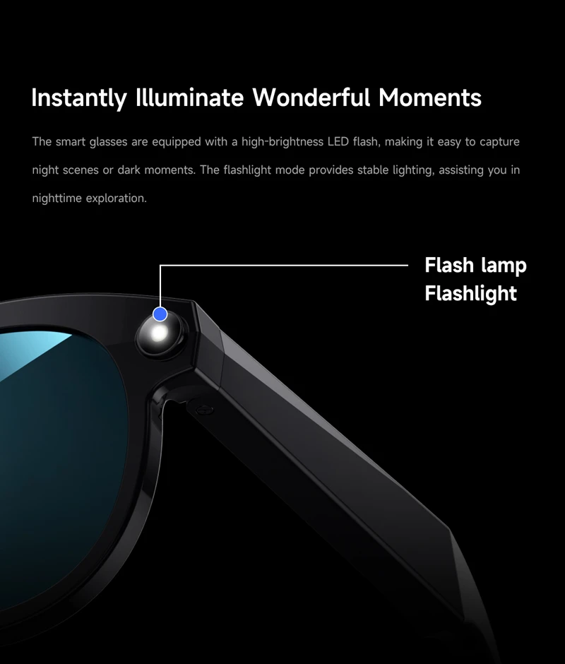 Lenovo AI Smart Glasses AI Translation 8MP HD Camera 4K Shooting Image Bluetooth Call Recording Music Smart Sunglasses 2026 New view 4