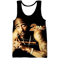 New 3D Print Causal Clothing  Legend Rapper Tupac 2Pac  Fashion Men Women  Vest Size S-5XL Mesh Top