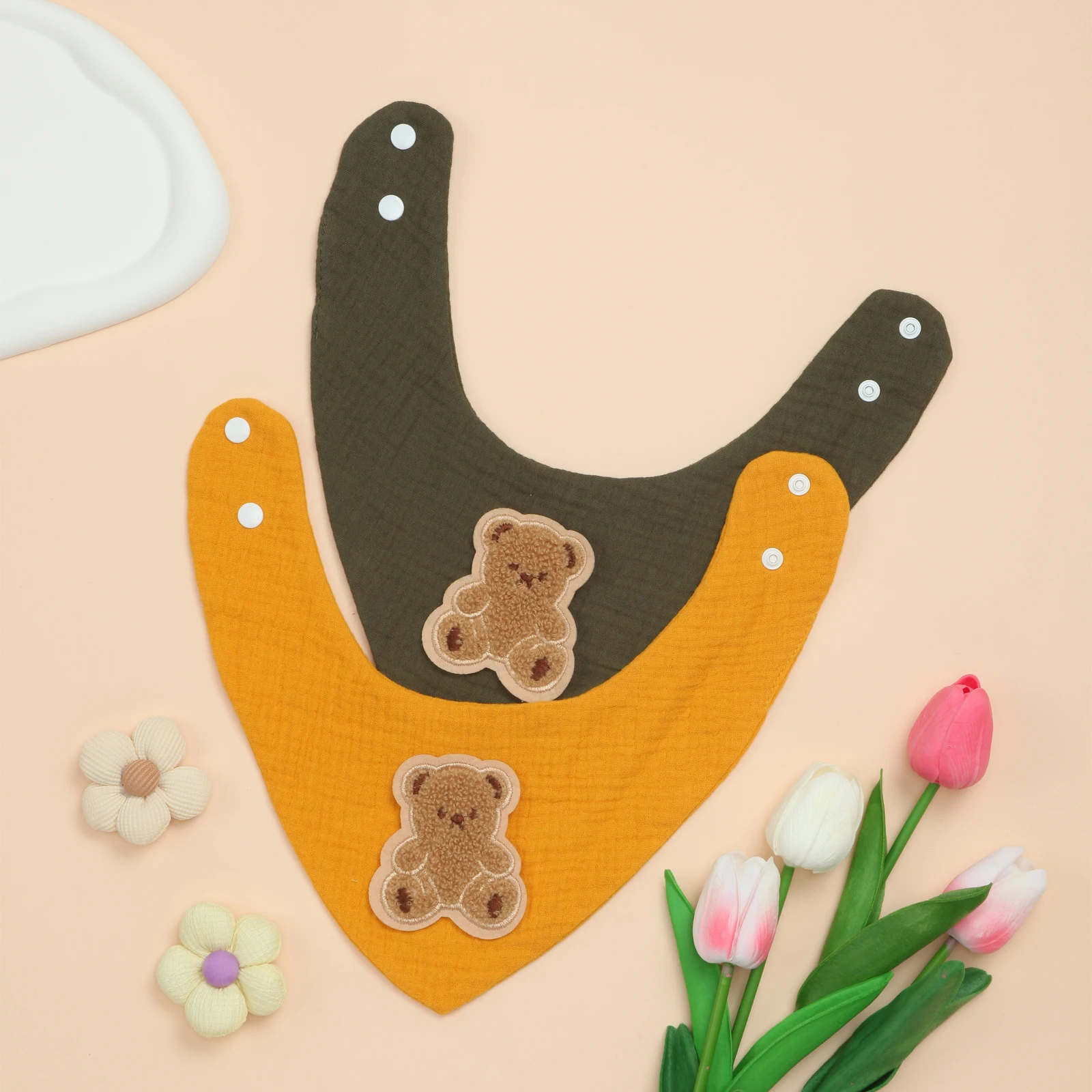 

Baby Bibs 2 Pack Baby Drool Bibs Cotton for Unisex Boys and Girls, Soft Absorbent Set for Teething and Drooling