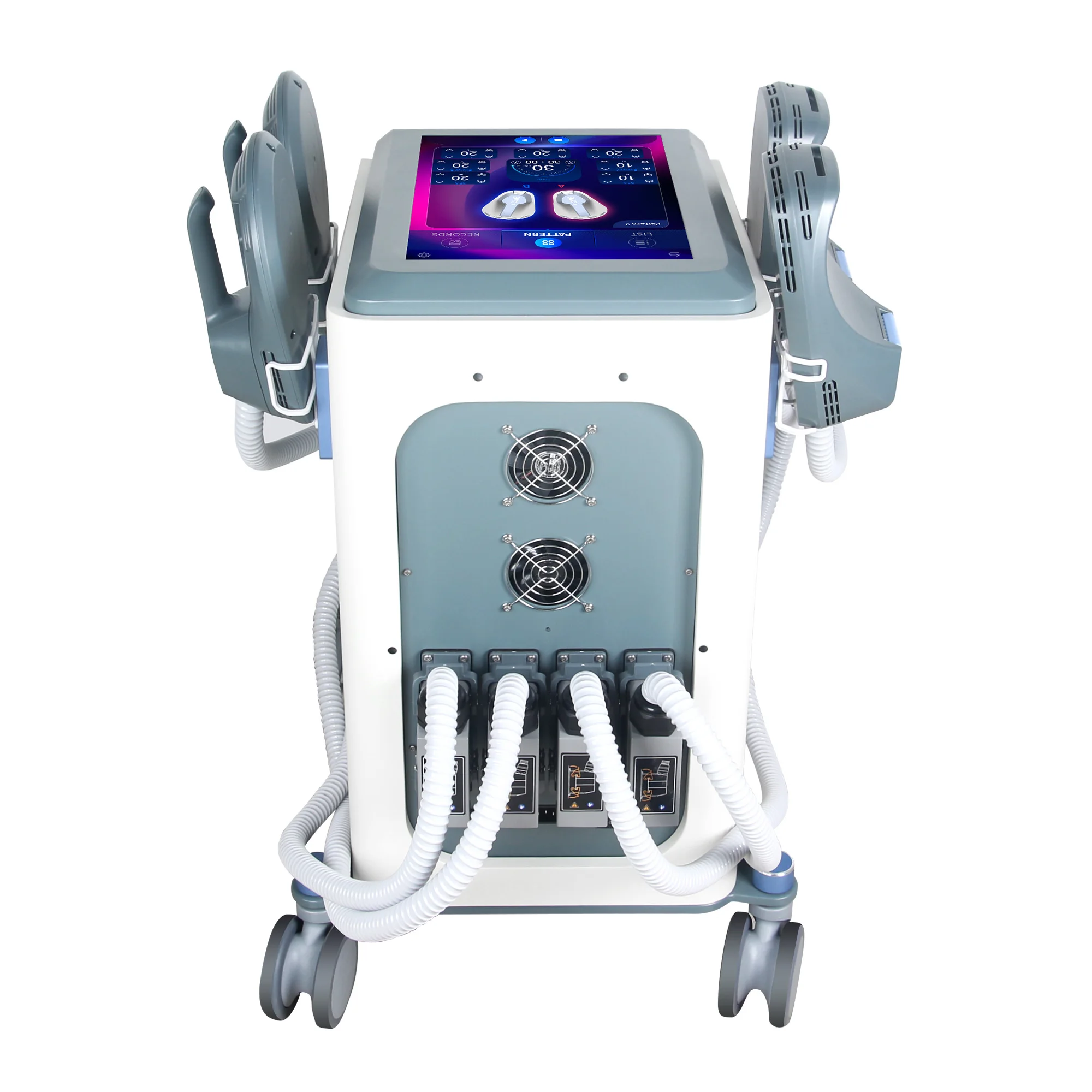 Myoslim 6500 واط المحمولة العضلات بناء RF مقابض التخسيس آلة عمودية 4 في 1 RF مقابض التخسيس الوزن حرق الدهون إزالة كاملة