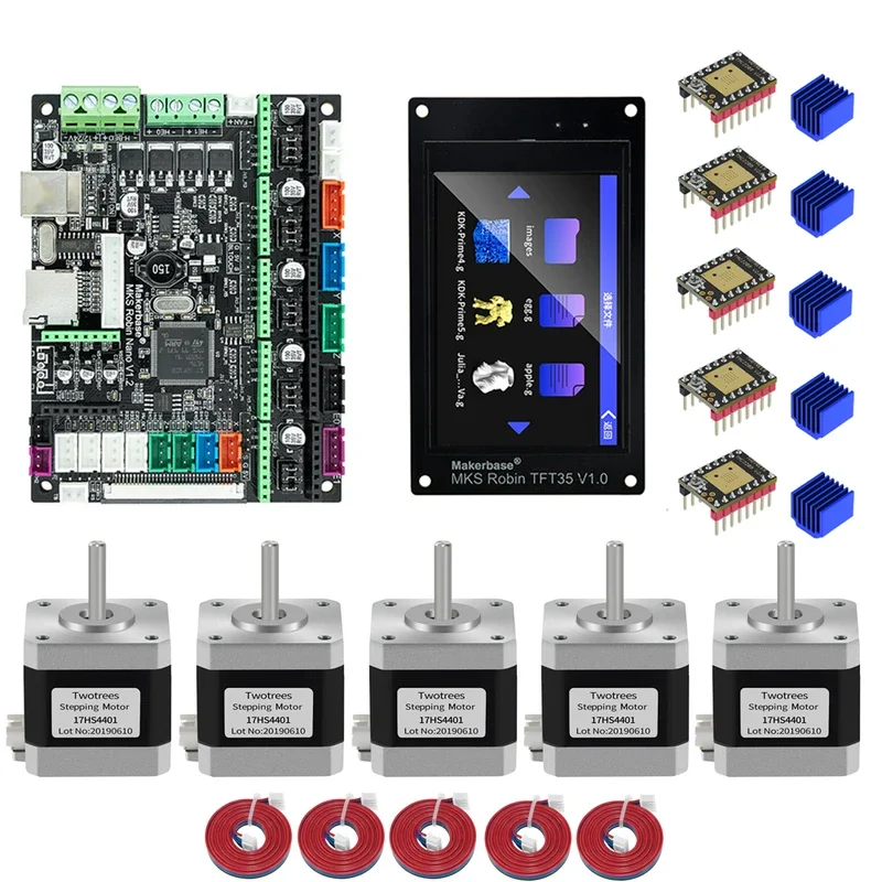 3D Printer Motherboard Motor Driver Kit MKS Robin Nano V1.2 TFT35 Wifi TMC2209 V2.0 Nema17 Stepper Motor 17HS4401