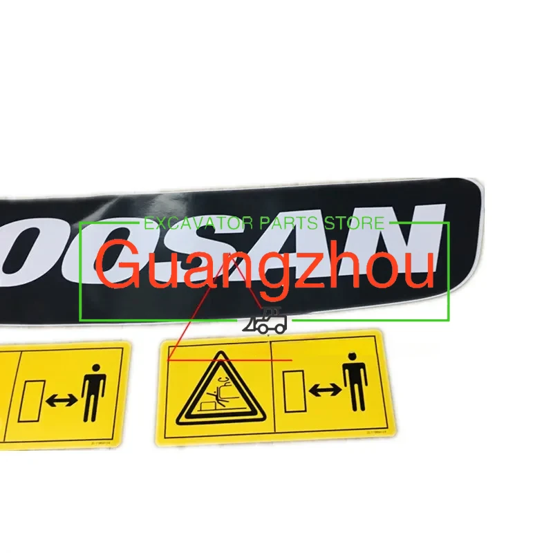 Daewoo Doosan DX55 60 75 88-9C Rear Weight Sticker Mark Color Bar Dangerous Sticker excavator parts