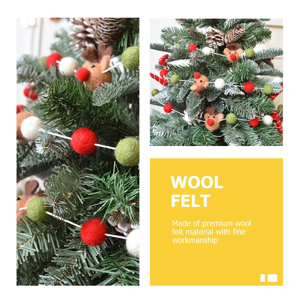 

Festive Wool Felt Elk Pendant Xmas Tree Decoration Holiday Home Wall Art Sign for Entryway Patio Decor Christmas Ornament