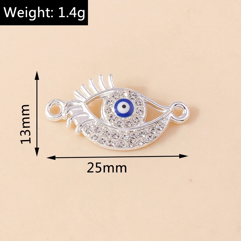 10 stücke Kristall Hamsa Hand bösen Blick Charms türkischen glücklichen blauen Auge Charm Anhänger Anschlüsse für Armband Ohrring Halskette Schmuck – Detail 10