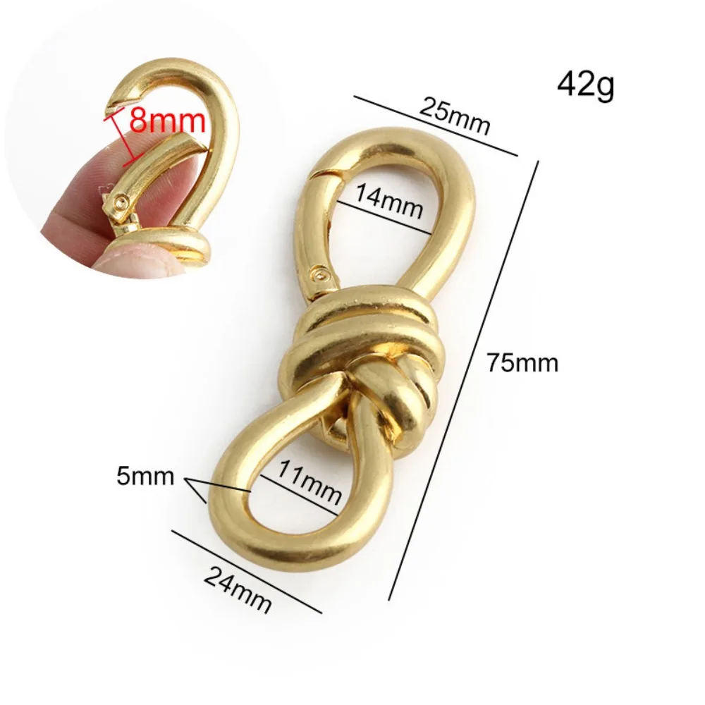 2pcs Keyring Hook Twist Knot Spring Buckle Bag Extension Buckle Zinc Alloy Shortening S Type Shape Clasp Multicolor