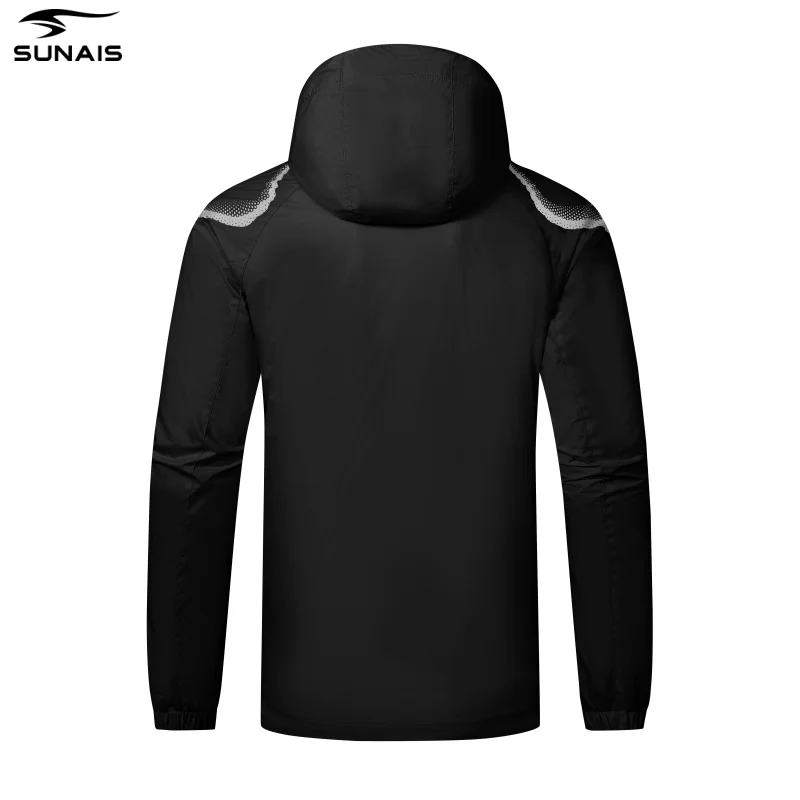 SUNAIS Men's Windbreaker Running Jacket Soccer Hooded Windproof Coat Training Waterproof Jacket Quick Dry Unisex 730338