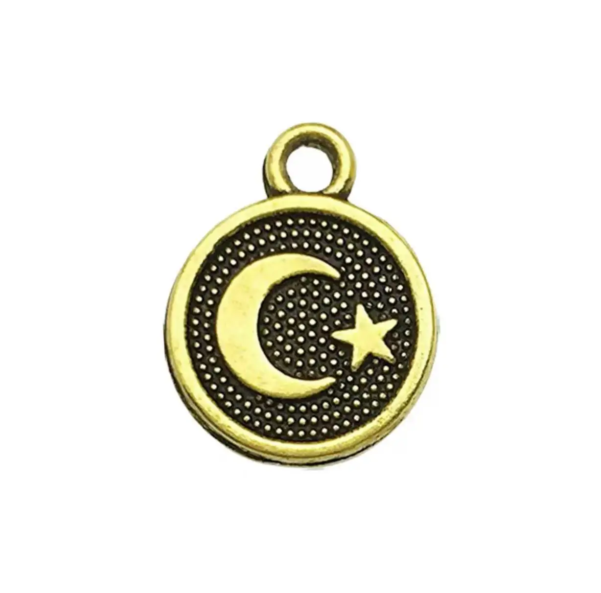 

50pcs 12*10mm Zinc alloy metal moon with star design pendants for jewelry handmade HW3085