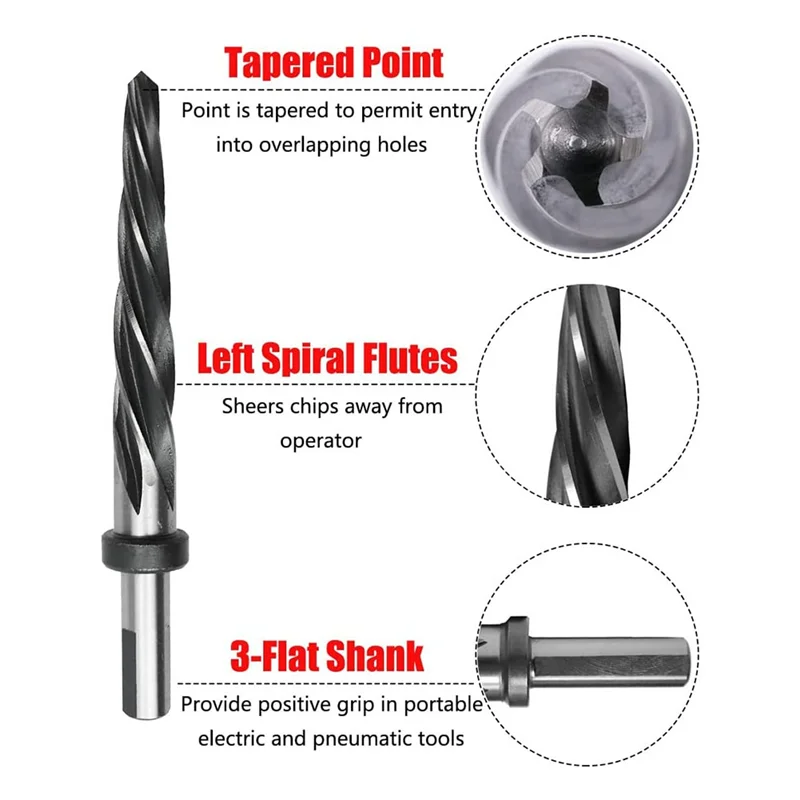 

A19F-5/8Inch Spiral Flute Reamer With 1/2 Inch Shank, M2 HSS Bridge/Construction Reamer Taper Chucking Reamer Drill Bit
