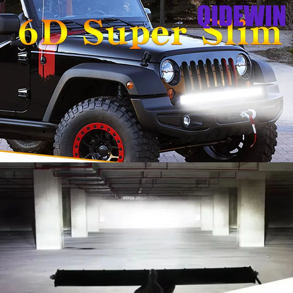 

8D 8" 12V 24V Spotlight LED Light Bar Offroad Slim Barra LED Work Light Bar for Truck Atv Car Driving Fog Light Accessories 4x4