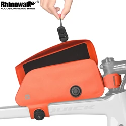 Rhinowalk Bicycle Front Frame Bag Waterproof Magnetic Buckle Knob & Lacing System Portable Top Tube Bag Cycling Storage For MTB