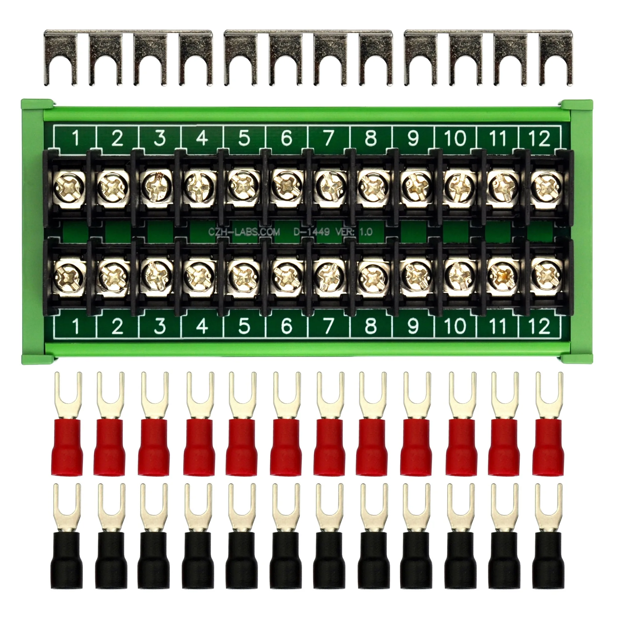 DIN Rail Mount 20Amp 2x12 Position Barrier Terminal Block Module