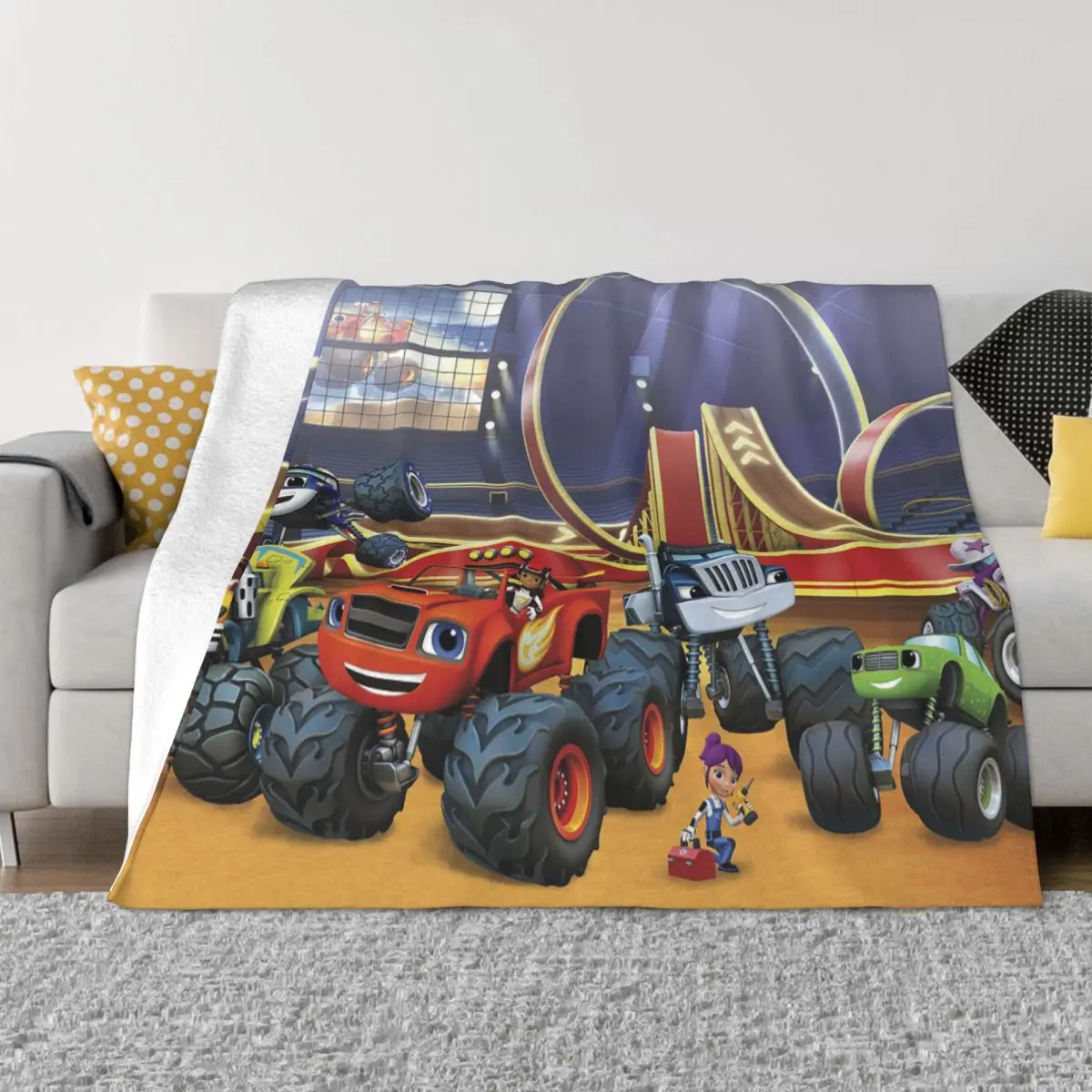 Blaze En De Monster Machines Cartoon Deken Cover Fleece Racing Anime Lichtgewicht Dekens Gooien Voor Thuis Couch Bed Tapijt