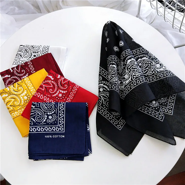 55 Cotton Small Square Silk Scarf Female Summer Fashion All-match Korean Version Head Scarf Work Hip-hop Scarf