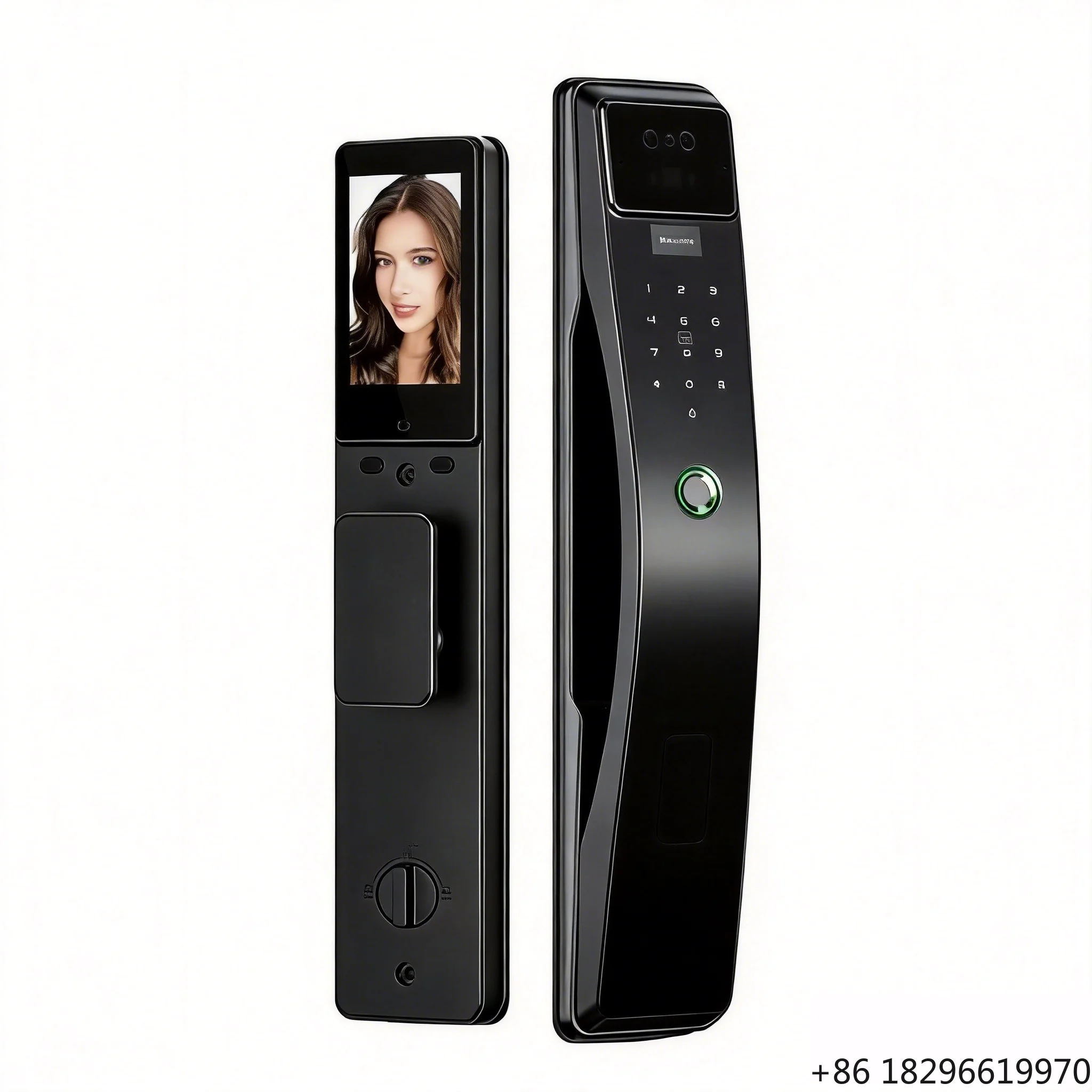 3D Face Recognition Smart Door Lock for Aluminum Fully Automatic Fingerprint Lock 5-inch IPS Screen Cloud for  App