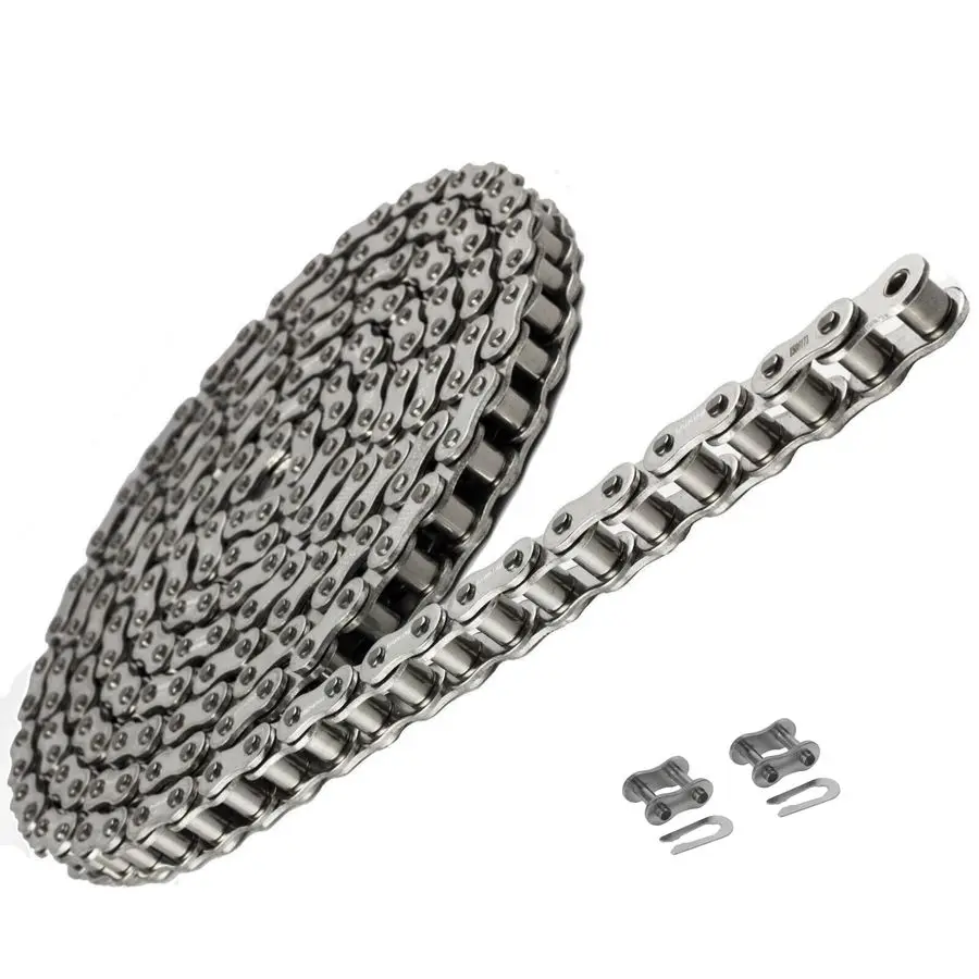 

35 SS Stainless Steel Roller Chain 10 Feet 2 Master Links, Corrosion Resistant