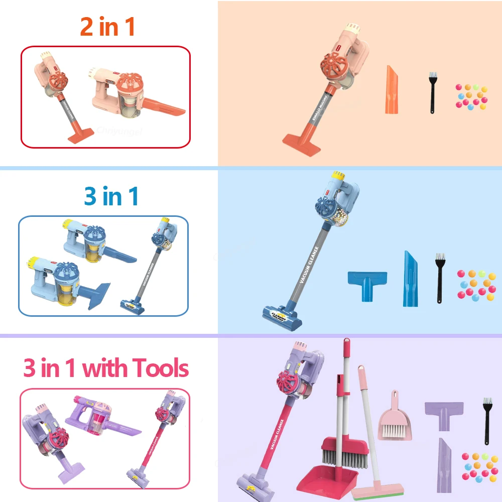 لعبة المكنسة الكهربائية للأطفال، لعبة التظاهر الواقعية، ألعاب التنظيف التعليمية، هدايا التعلم للأطفال الصغار الأولاد والبنات