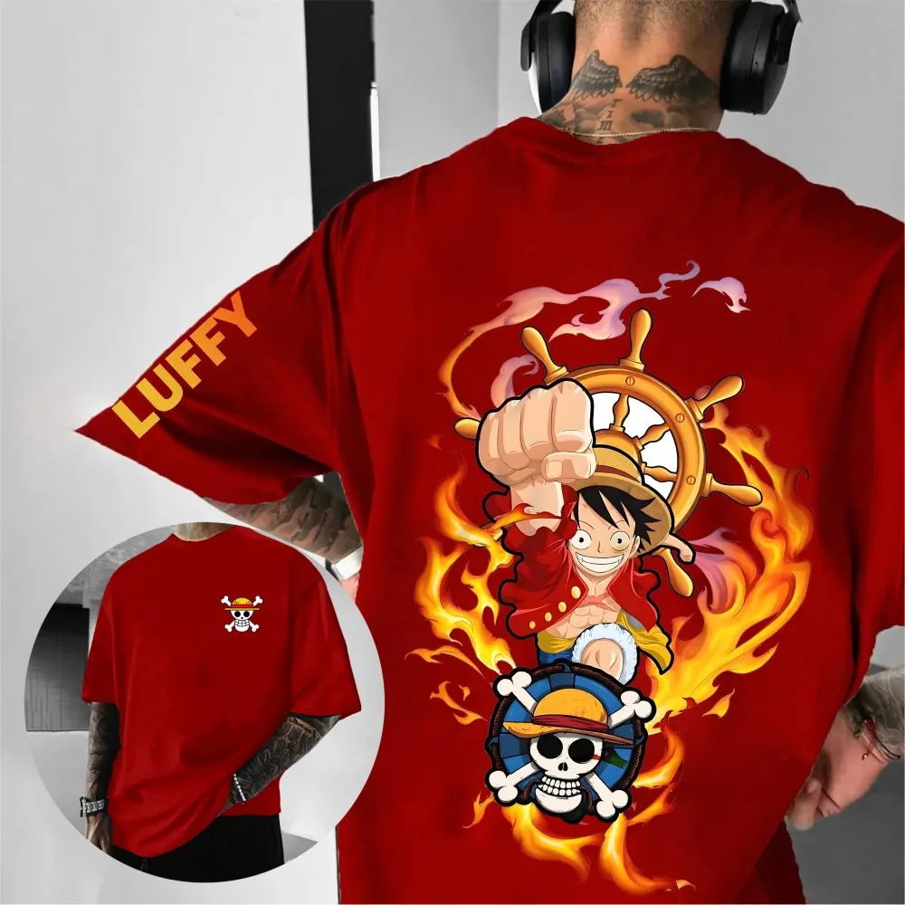 One Piece Official New Hot Fashion Summer Crew T-Shirt Merchandise Loose Fit Unisex Anime Top Soft Cotton with Vintage Print
