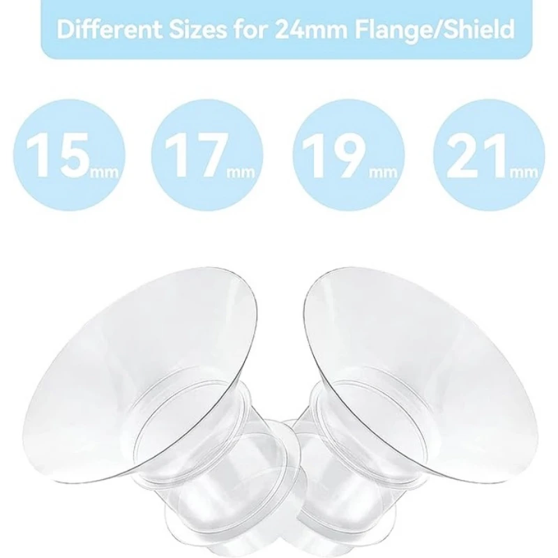 5pcs/set Flange Inserts 15/17/19/21mm Compatible with TSRETE Medela Momcozy S9/S9Pro/S12/S12Pro Wearable Breast Pump