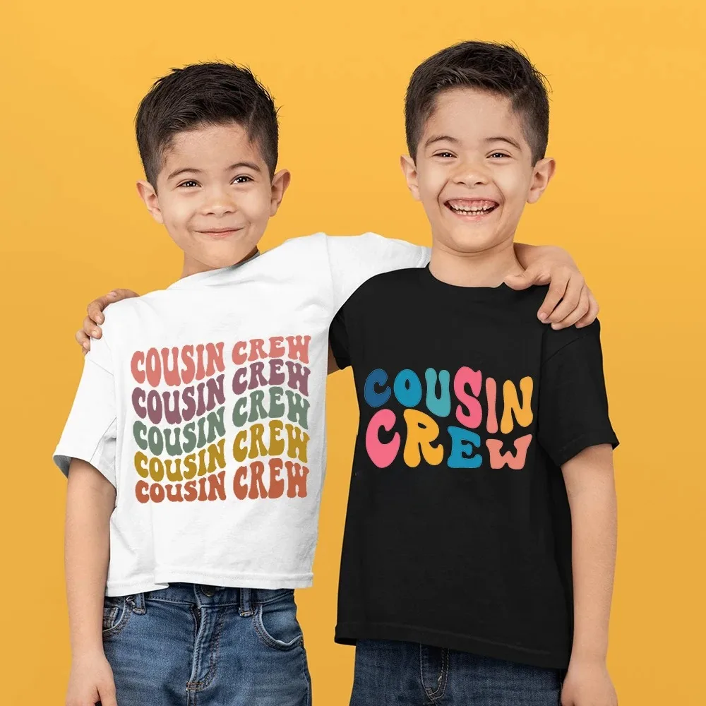 Cousin Crew-Camiseta Retro Bohemia para niños, camiseta Natural para niños, camiseta de manga para niños, ropa para niños y niñas