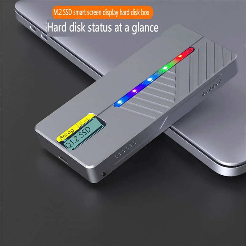 

N93R Smart Display M.2 Solid State Mobile Hard Drive Box Hard Drive Box 10GB Dual Protocol Nvme/Sata Aluminum Alloy Shell