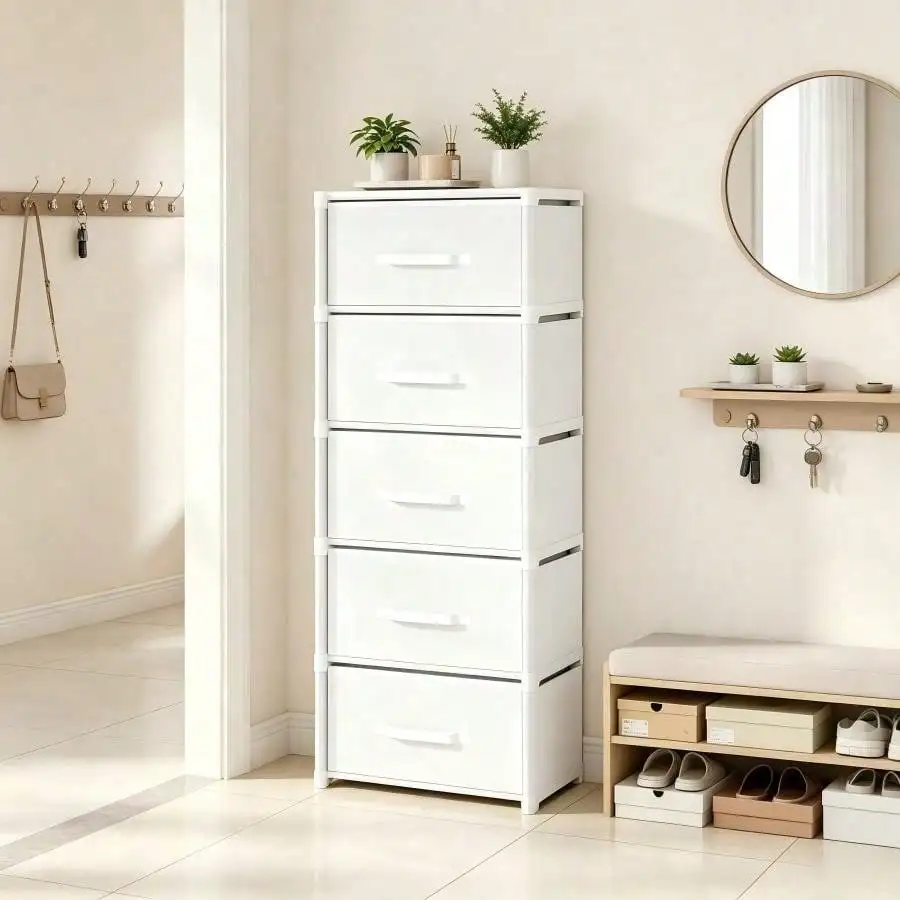 Multi‑Drawer Freestanding Home Storage Organizer, Vertical Cabinet Unit For Bedroom, Closet, Dormitory, Perfect For Small‑Space Household Storage Solutions sr260818172641458093175