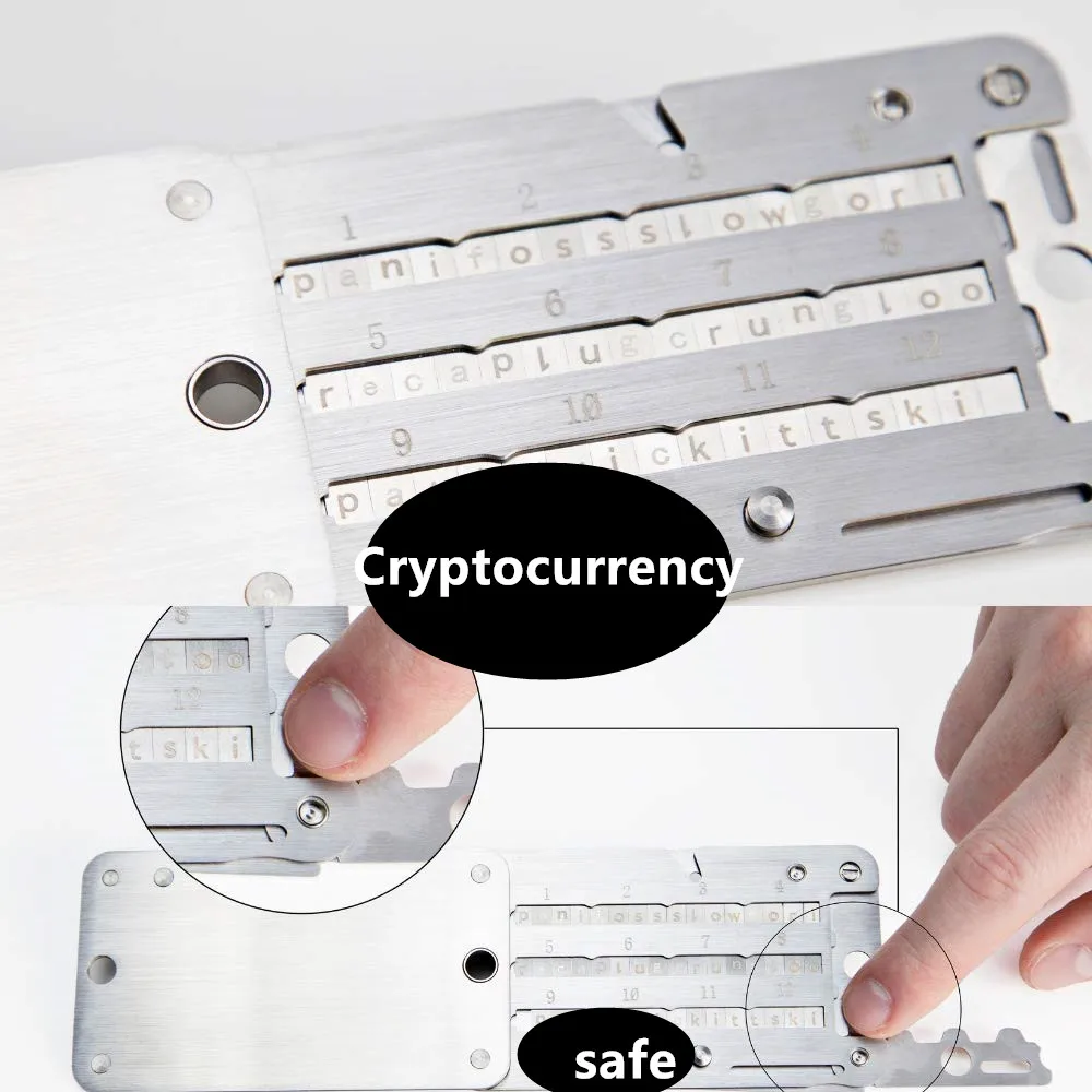 강철 비트코인 ​​및 암호화 하드웨어 지갑 백업 1세트 - 모든 주요 암호화 지갑과 호환되는 콜드 월렛 백업, 안녕하세요 / 금고