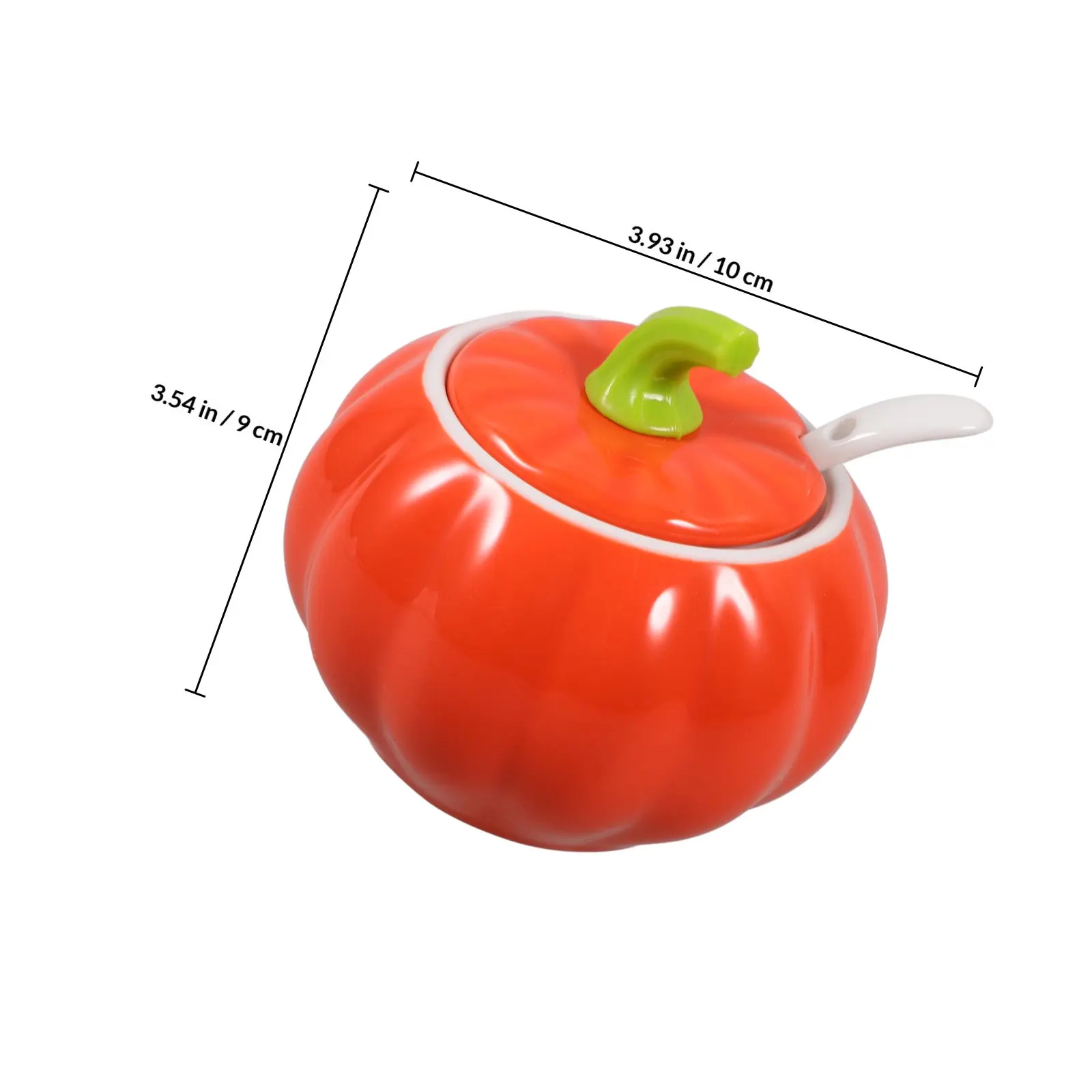 1Set Pumpkin Shaped Ceramic Seasoning Jar Kitchen Spice Storage Container Multi-Function Condiment Canister Salt Pepper Sugar