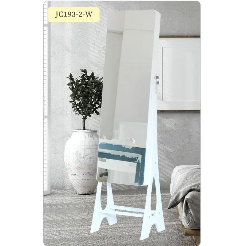 Wholesale  full body floor household ins wind full body  movable full-length  jewelry storage cabinet