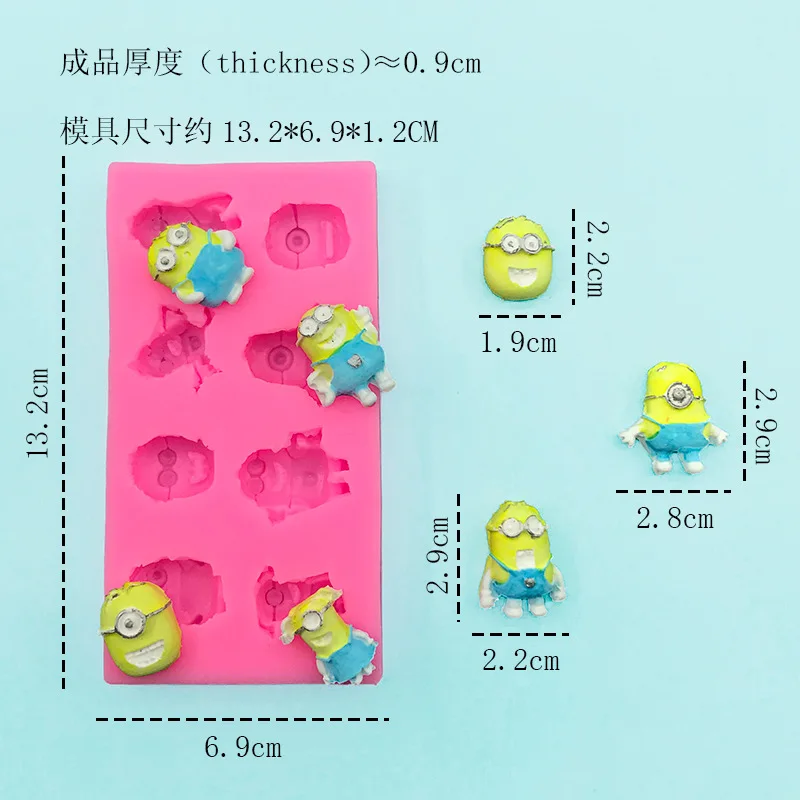 Moule à gâteau en silicone Minions Padramatiquement, accessoires de cuisson de cuisine, outil de décoration de vacances, réunion de famille bricolage, chocolat